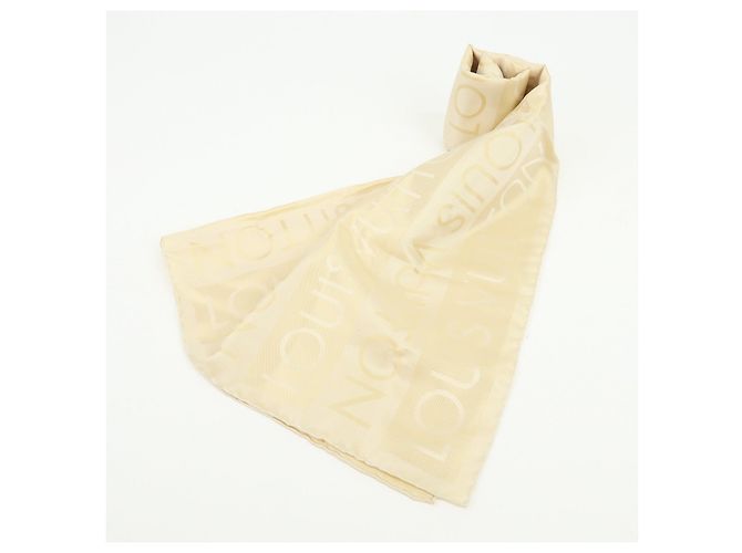 Louis Vuitton Logo Seidentuch 100% Stole Hellbeige - Ansicht 14