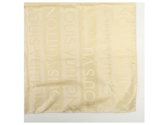Louis Vuitton Logo Seidentuch 100% Stole Hellbeige - Ansicht 6