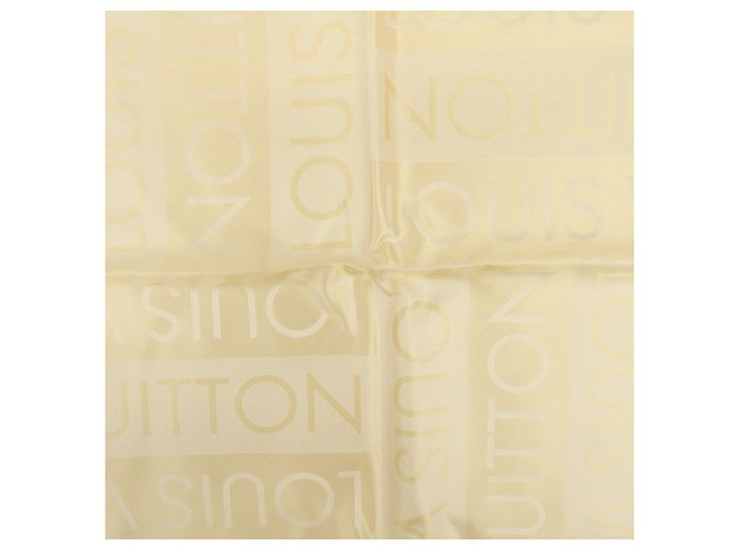Louis Vuitton Logo Seidentuch 100% Stole Hellbeige - Ansicht 7