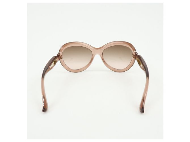 Gafas de sol JIMMY CHOO Plastic Oval Cat Eye Transparent Brown - vista 3