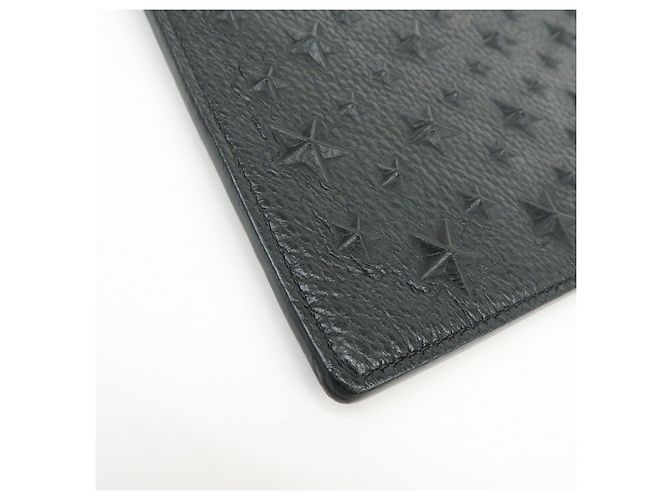 JIMMY CHOO Pochette in pelle con stelle embossed e borchie Wristlet Pouch Black - vista 11