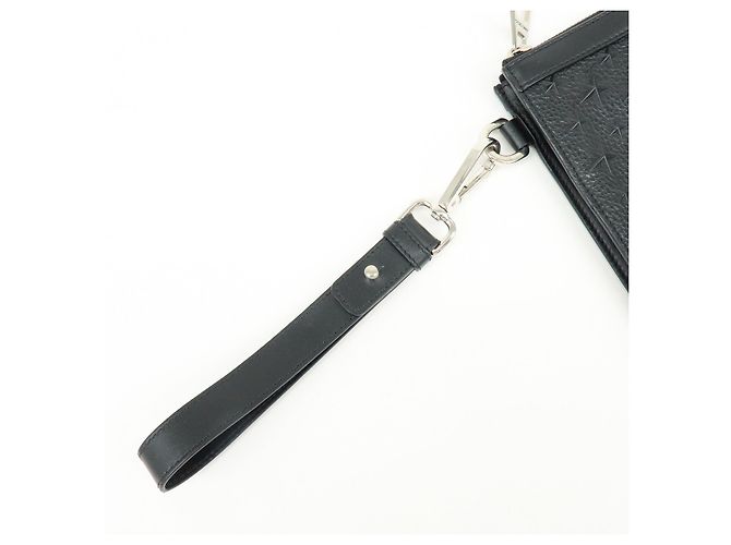 JIMMY CHOO Pochette in pelle con stelle embossed e borchie Wristlet Pouch Black - vista 6