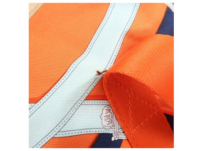 Hermès HERMES Airsilk Duffle 38 Borsa a Tracolla e a Mano in Pelle e Seta Arancione - vista 8