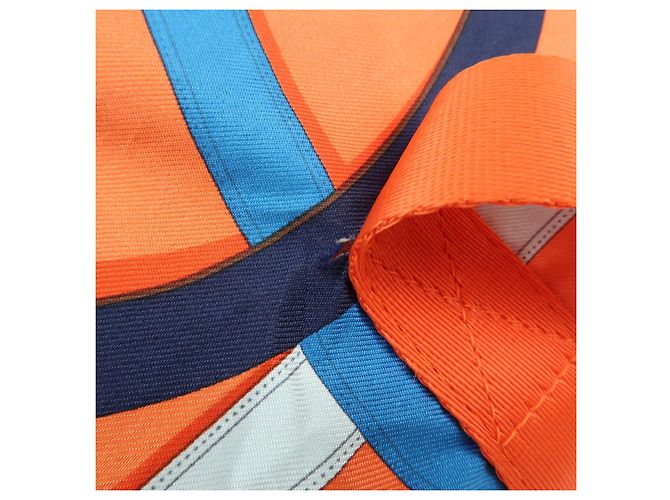 Hermès HERMES Airsilk Duffle 38 Borsa a Tracolla e a Mano in Pelle e Seta Arancione - vista 9