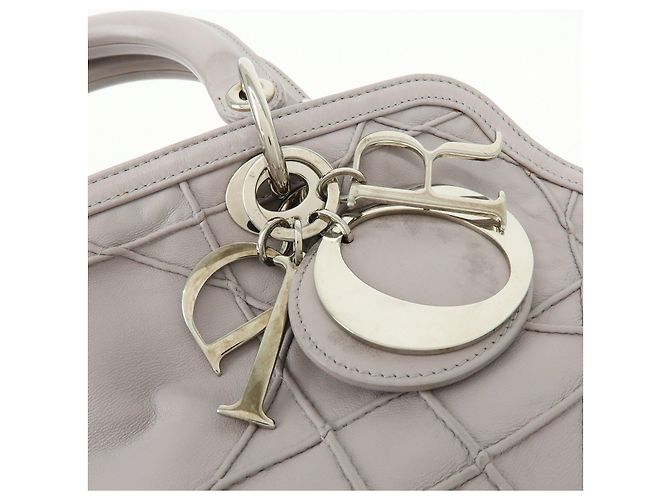 Christian Dior Granville Cannage Leather 2Way Hand Shoulder Bag Purple - vista 11