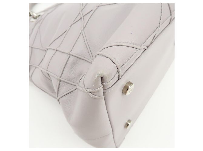 Christian Dior Granville Cannage Leather 2Way Hand Shoulder Bag Purple - vista 12