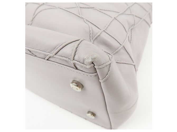 Christian Dior Granville Cannage Leather 2Way Hand Shoulder Bag Purple - vista 14