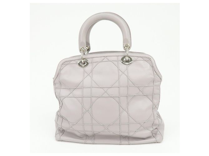 Christian Dior Granville Cannage Leather 2Way Hand Shoulder Bag Purple - vista 2