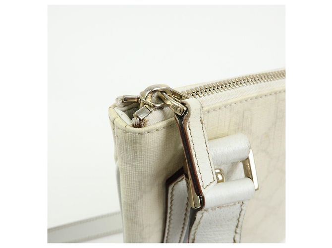 Borsa a spalla GUCCI Sherry GG Supreme PVC Leather Ivory 153244 - vista 20