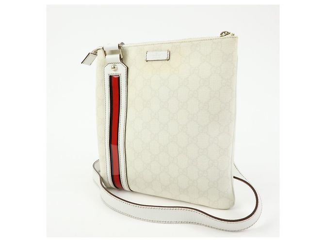 Borsa a spalla GUCCI Sherry GG Supreme PVC Leather Ivory 153244 - vista 3