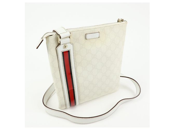 Borsa a spalla GUCCI Sherry GG Supreme PVC Leather Ivory 153244 - vista 4