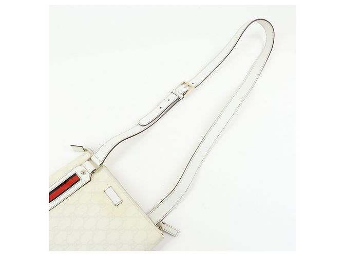 Borsa a spalla GUCCI Sherry GG Supreme PVC Leather Ivory 153244 - vista 6