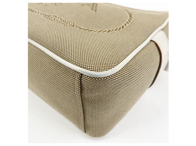 Borsa a tracolla in pelle jacquard logo PRADA Beige White 1BH089 - vista 13