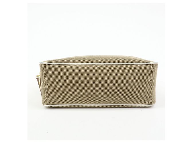 Borsa a tracolla in pelle jacquard logo PRADA Beige White 1BH089 - vista 4