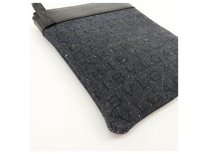 Bulgari Borsa a spalla e borsa a tracolla BVLGARI Logo Mania in pelle e denim Nero - vista 12