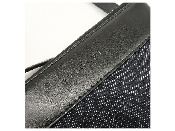 Bulgari Borsa a spalla e borsa a tracolla BVLGARI Logo Mania in pelle e denim Nero - vista 19