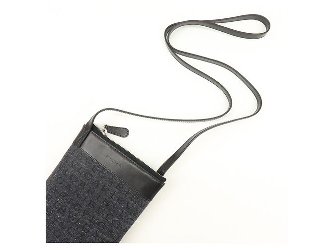 Bulgari Borsa a spalla e borsa a tracolla BVLGARI Logo Mania in pelle e denim Nero - vista 6