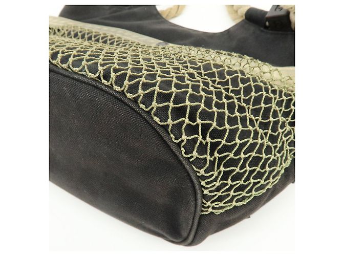 Borsa Tote CHANEL COCO Mark Cruise Collection in tela Camellia e corda Nero - vista 12