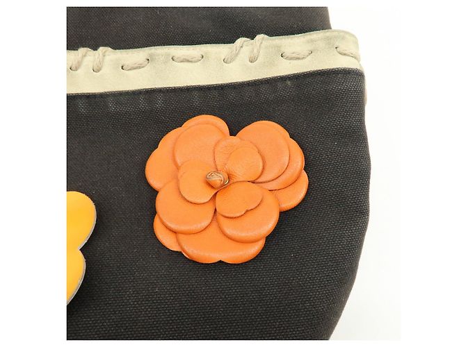 Borsa Tote CHANEL COCO Mark Cruise Collection in tela Camellia e corda Nero - vista 14