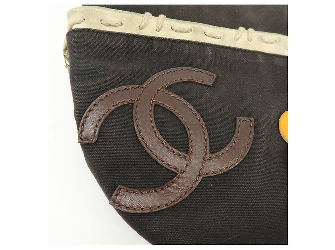 Borsa Tote CHANEL COCO Mark Cruise Collection in tela Camellia e corda Nero - vista 15