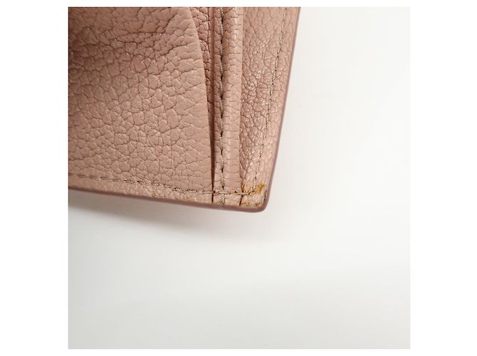 MIU MIU Logo Madras Leder Bi-fold Compact Wallet Pink - Ansicht 18