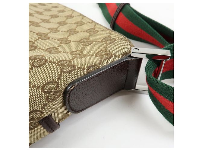 Borsa a tracolla GUCCI Sherry GG Canvas Leather Beige 189751 - vista 13