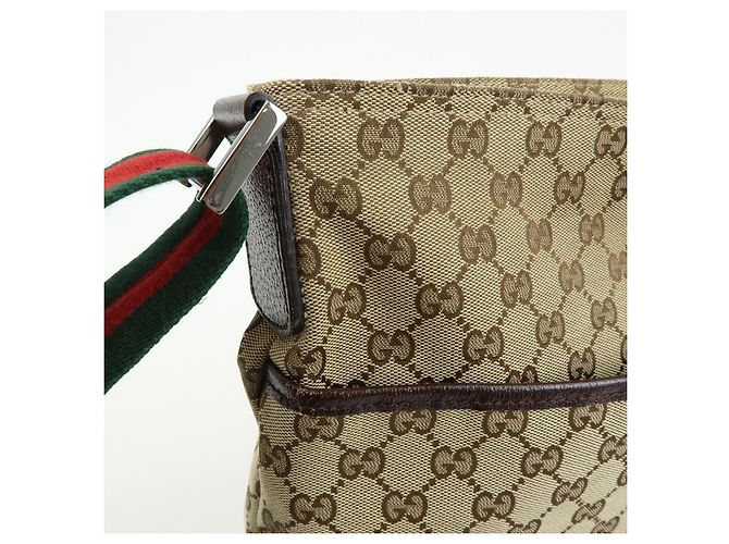 Borsa a tracolla GUCCI Sherry GG Canvas Leather Beige 189751 - vista 14