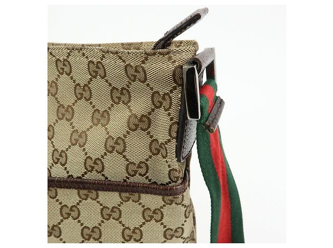 Borsa a tracolla GUCCI Sherry GG Canvas Leather Beige 189751 - vista 15