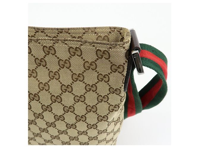 Borsa a tracolla GUCCI Sherry GG Canvas Leather Beige 189751 - vista 17