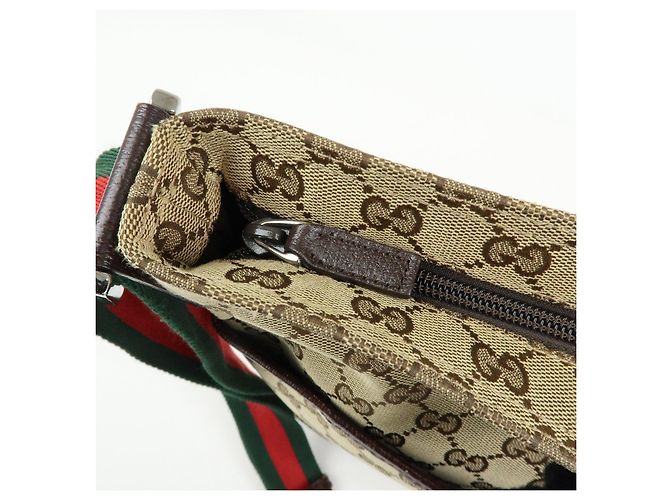 Borsa a tracolla GUCCI Sherry GG Canvas Leather Beige 189751 - vista 18