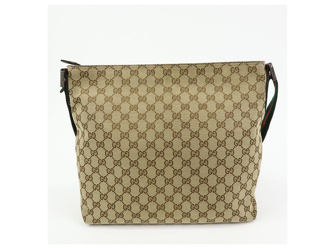 Borsa a tracolla GUCCI Sherry GG Canvas Leather Beige 189751 - vista 2