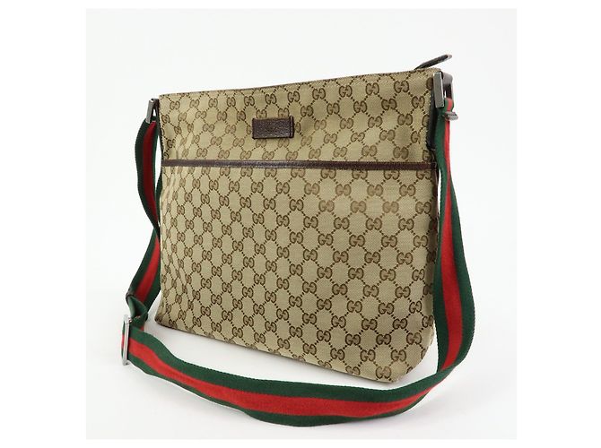 Borsa a tracolla GUCCI Sherry GG Canvas Leather Beige 189751 - vista 3
