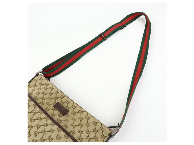 Borsa a tracolla GUCCI Sherry GG Canvas Leather Beige 189751 - vista 6