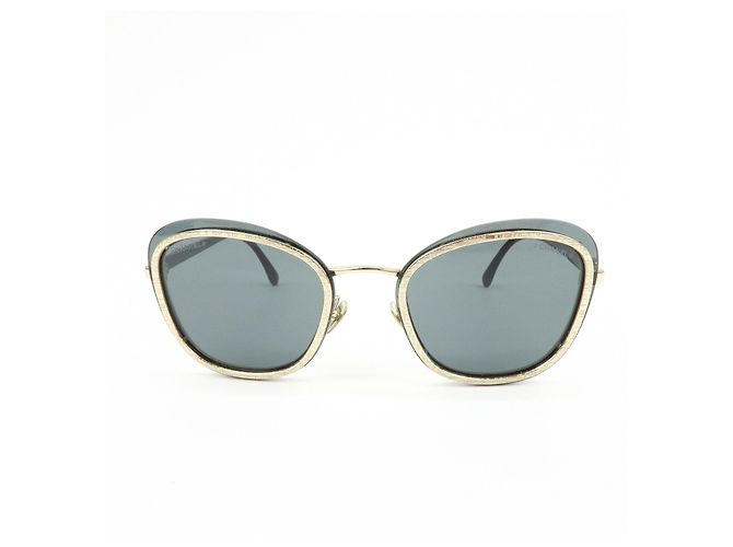 Occhiali da sole CHANEL in plastica Nero Oro 56□17 140 3N 4264 - vista 2