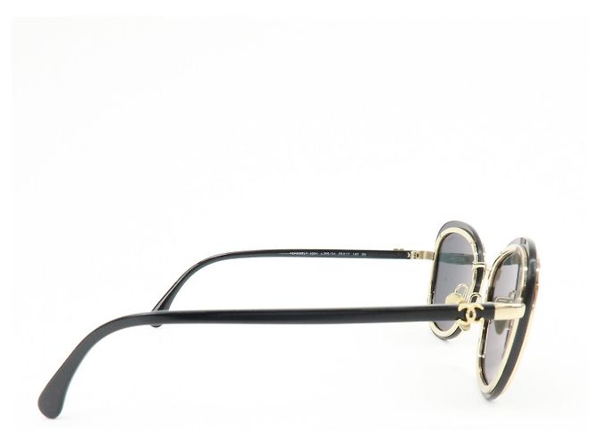 Occhiali da sole CHANEL in plastica Nero Oro 56□17 140 3N 4264 - vista 5