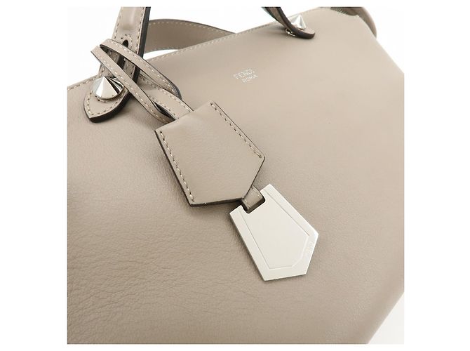 FENDI BY THE WAY Borsa a mano 2Way in pelle Medium Greige 8BL124 - vista 15
