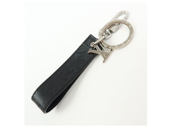 Louis Vuitton Monogram Shadow Dragonne S00 Charm Key Chain Black - vista 3