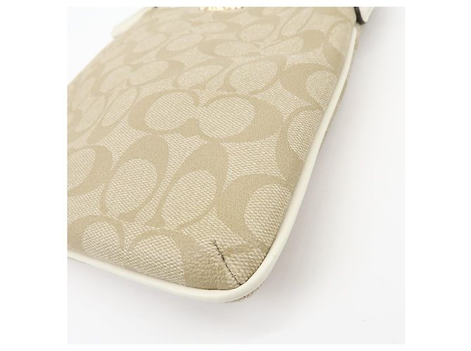 Borsa a tracolla COACH Signature PVC Leather Beige White - vista 10