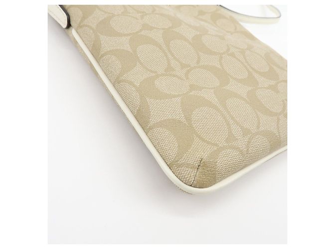 Borsa a tracolla COACH Signature PVC Leather Beige White - vista 11
