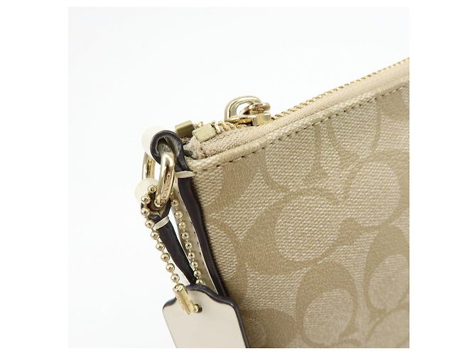 Borsa a tracolla COACH Signature PVC Leather Beige White - vista 14