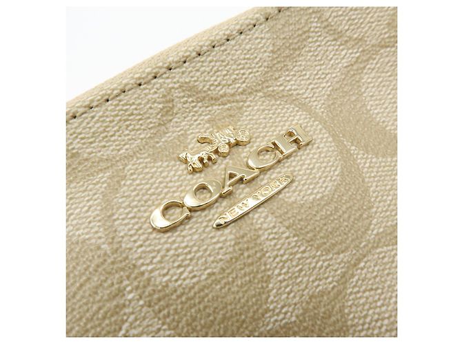 Borsa a tracolla COACH Signature PVC Leather Beige White - vista 16