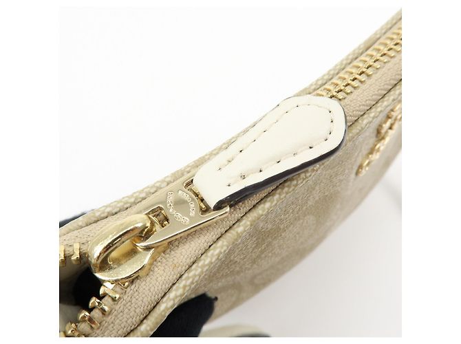 Borsa a tracolla COACH Signature PVC Leather Beige White - vista 18