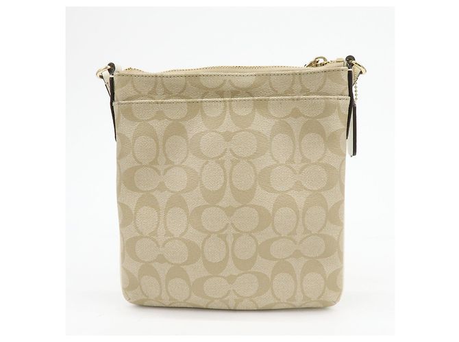 Borsa a tracolla COACH Signature PVC Leather Beige White - vista 2