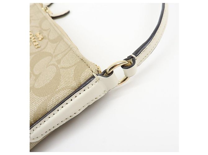 Borsa a tracolla COACH Signature PVC Leather Beige White - vista 9