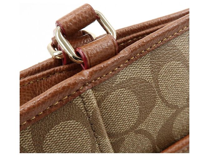 Borsa a tracolla e Tote 2Way COACH Signature PVC Leather Beige Brown - vista 10