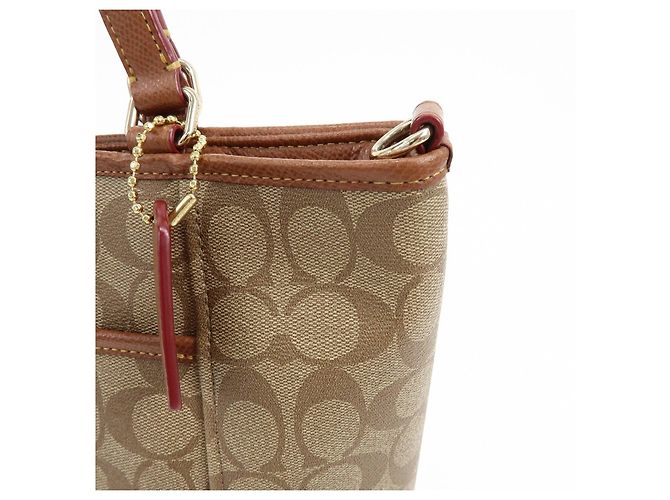 Borsa a tracolla e Tote 2Way COACH Signature PVC Leather Beige Brown - vista 16