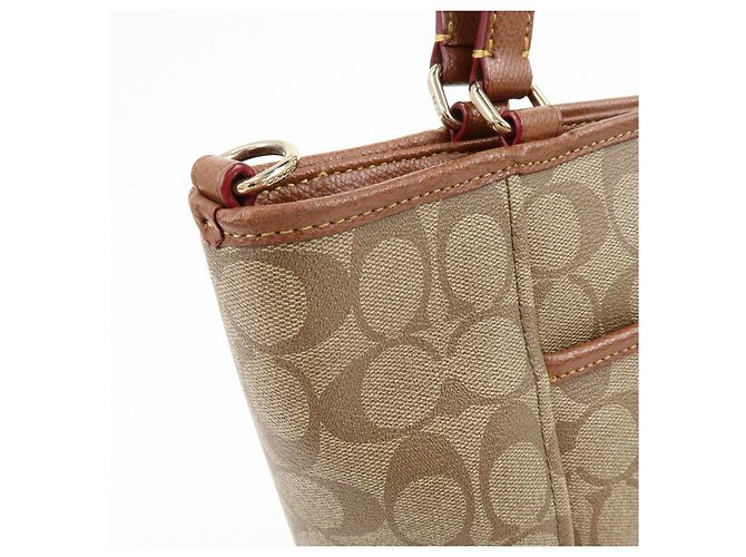 Borsa a tracolla e Tote 2Way COACH Signature PVC Leather Beige Brown - vista 17