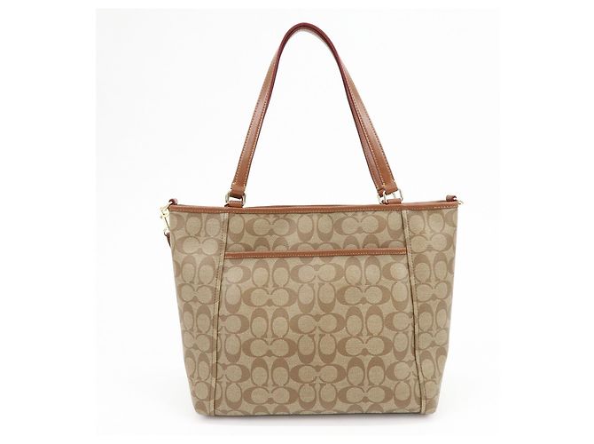 Borsa a tracolla e Tote 2Way COACH Signature PVC Leather Beige Brown - vista 2