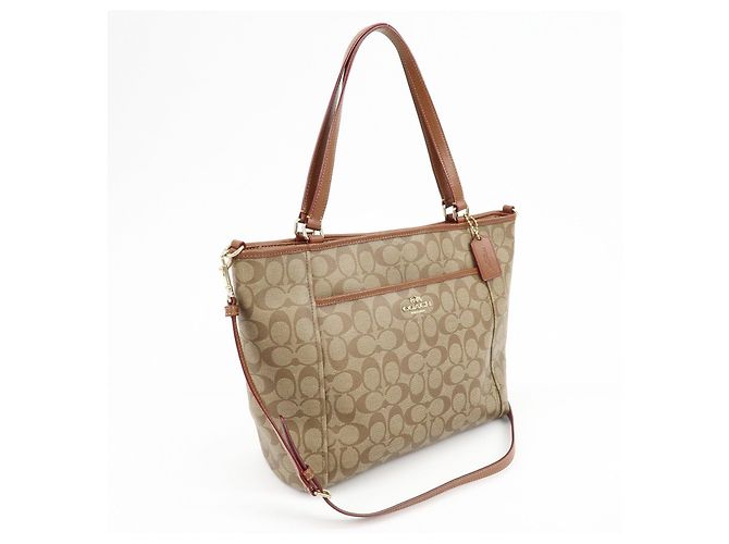 Borsa a tracolla e Tote 2Way COACH Signature PVC Leather Beige Brown - vista 4