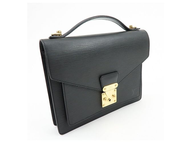 Louis Vuitton Epi Monceau 2Way Shoulder Bag Hand Bag Noir M52122 - vista 4